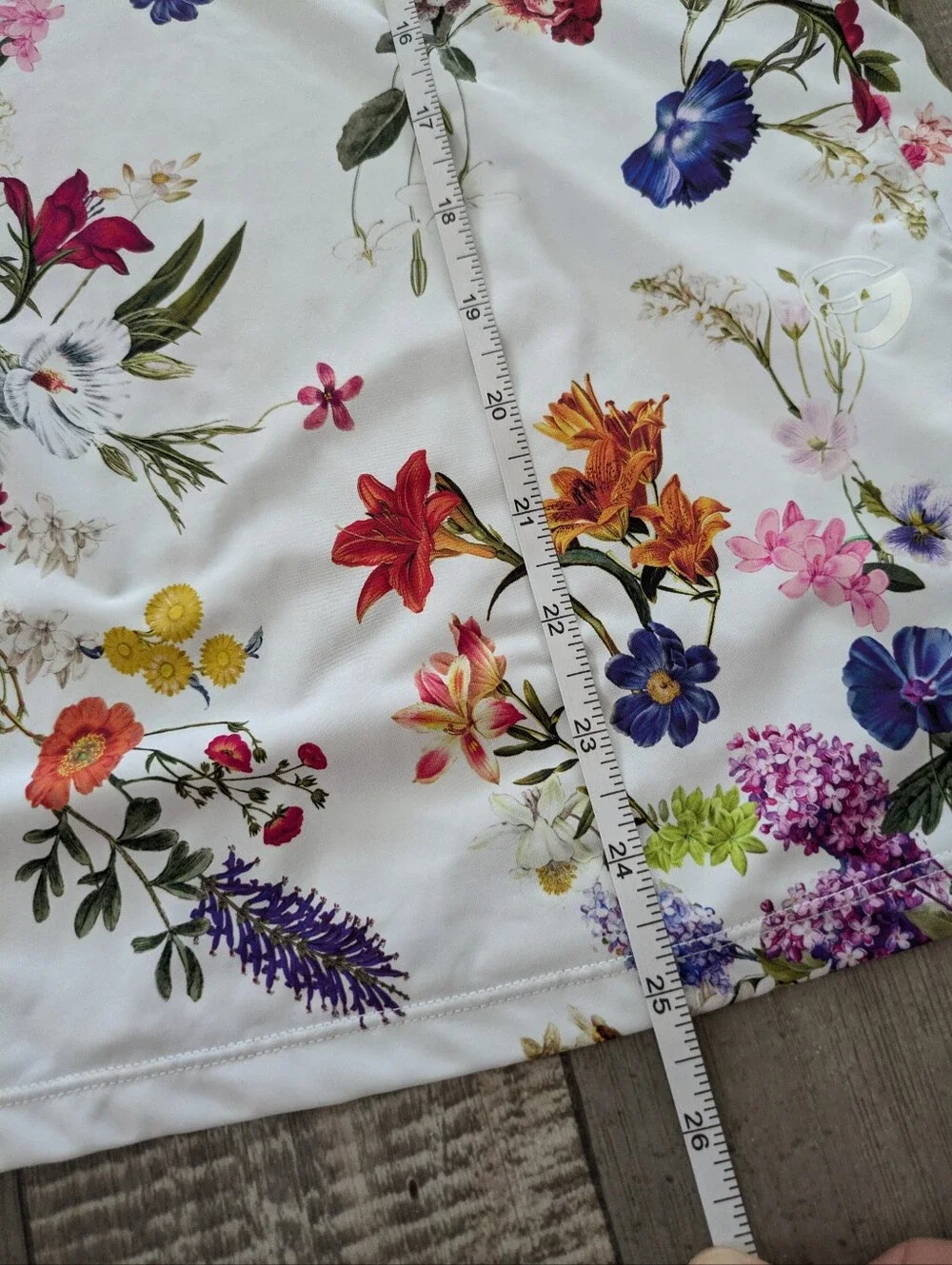 WOMEN'S FORAY GOLF Quarter Zip White Floral Long Sleeve Size Medium